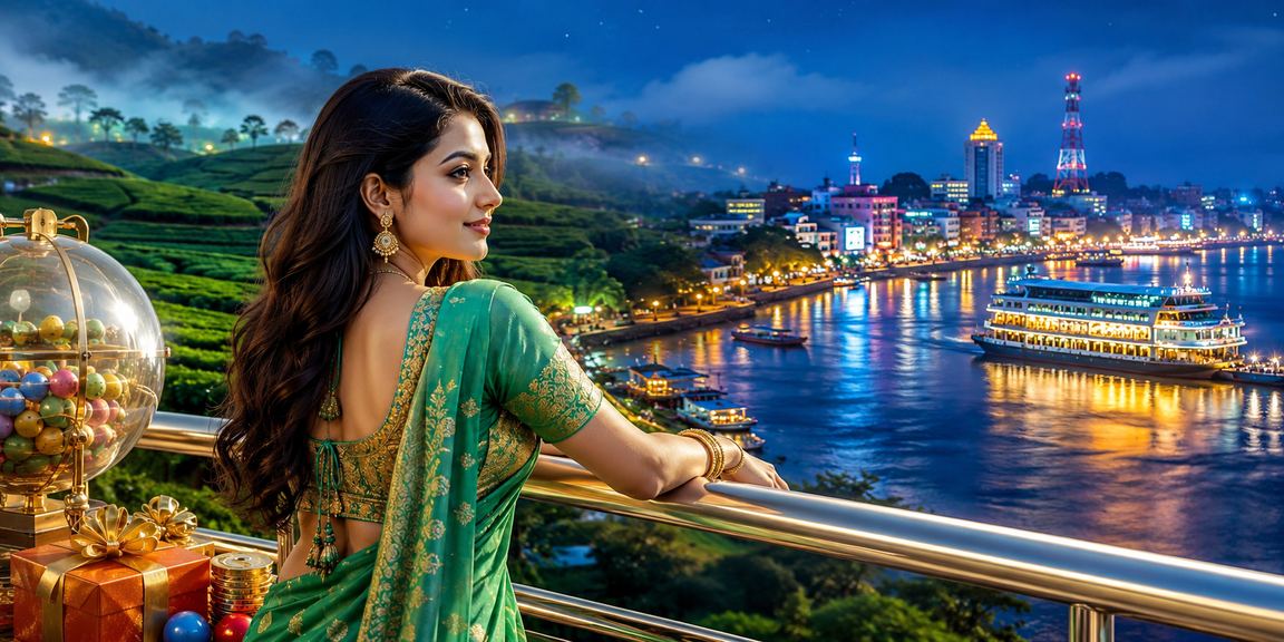 বরিশালের চা বাগানে লটারি স্পিন খেলার দৃশ্য